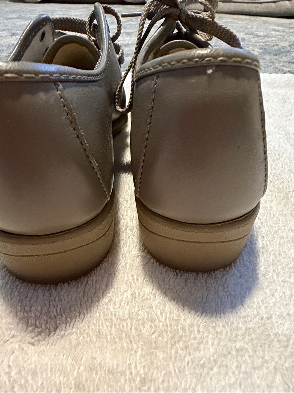 Women's Lace-Up Moccasin Flats in Taupe - Picture 3 of 5
